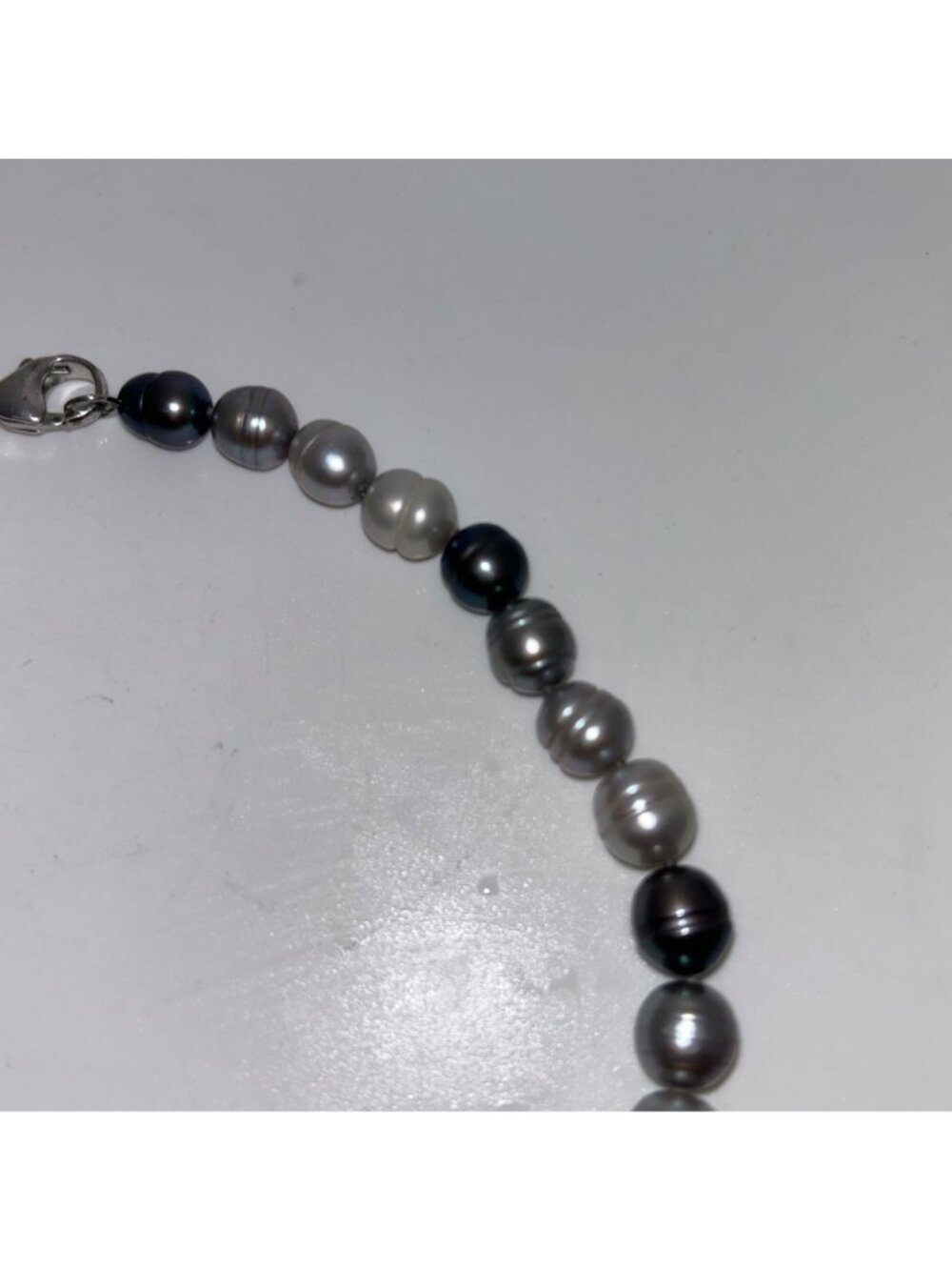 Freshwater Pearl Necklace, Potato Pearls Ring Pearls Hand Knotted 18" - Picture 5 of 12